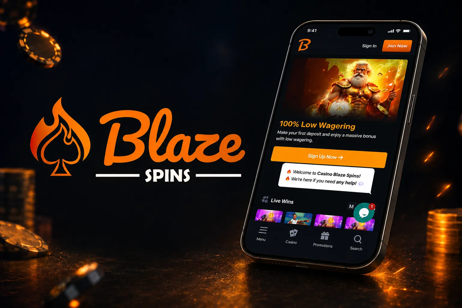 BlazeSpins Casino App-schermafbeelding